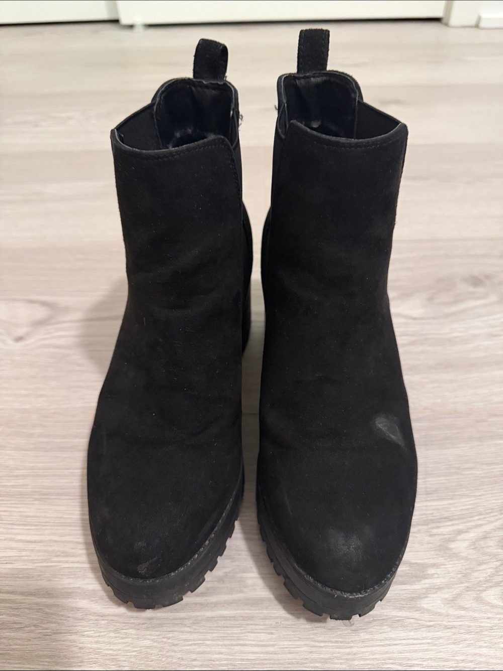 Black Women's Suede Ankle Boots - Classic Chelsea Style